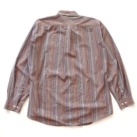 Faconnable Mens Button Down Cotton Dress Shirt XXL Multi Color Stripes - Picture 7 of 12